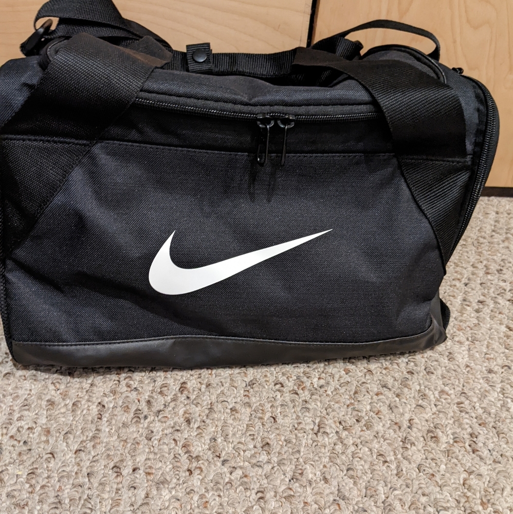 Nike Brasilia Training Duffel Bag in Black with White Accents, XS